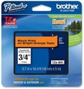 TZE-B41-CINTA ROT. BROTHER 3/4" BLACK ON ORANGE