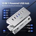 Hub USB C, estación de acoplamiento USB 10 en 1, adaptador USB a Ethernet de aluminio con HDMI 4K, PD 100W, Ethernet de 1 Gbps, USB-C y 2 USB A 3.0 5 Gbps, 2 USB 2.0, ranura SD/TF para MacBook
