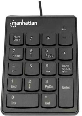 Teclado Manhattan Numerico USB-Negro-Longitud de cable: 1,29 m