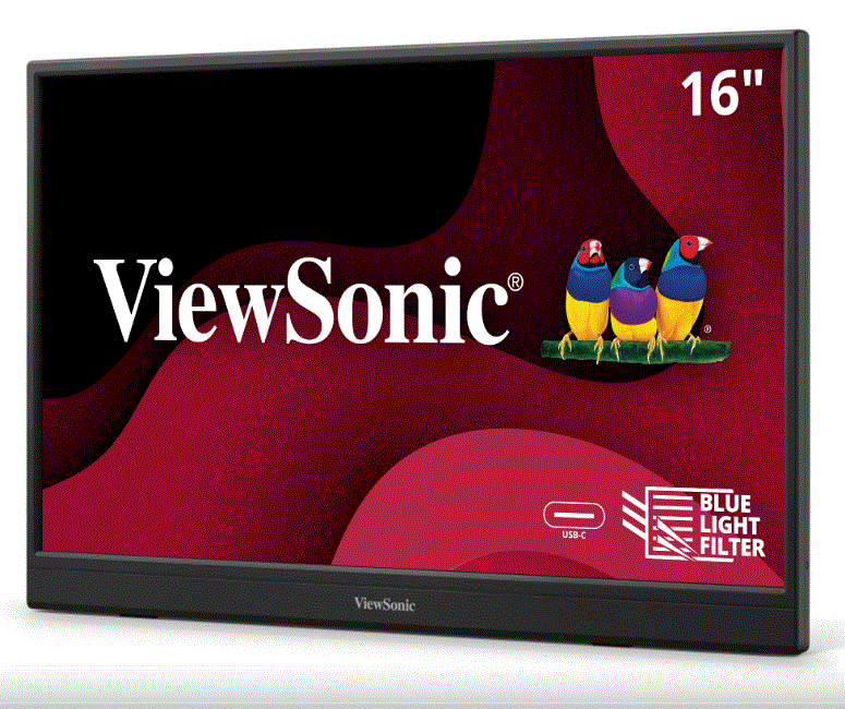VA1653-/VViewSonic VA1653 Monitor portátil IPS de 16 pulgadas 1080p FHD con protección ocular, soporte integrado, USB C, mini HDMI y funda protectora Segunda pantalla externa Para portátiles, PC, Mac y consolas de juegos