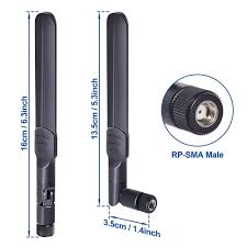 BFN00357-Bingfu Antena WiFi de doble banda 2.4GHz 5GHz 5.8GHz 8dBi MIMO RP-SMA macho (4 unidades) para enrutador WiFi, tarjeta de red inalámbrica, adaptador USB, cámara IP, monitor de videovigilancia