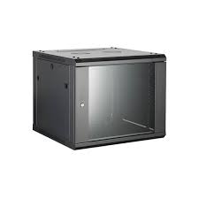 FD-WM-R-9W6D4-Gabinete de pared armado - Ancho 600mm - Profundidad 450mm- 9U, puerta de vidrio templado - 3 cerraduras ce, UL, RoHS, ISO9001/ISO14001
