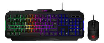 S11-04US20L-HH9-TECLADO Y MOUSE GAMING RGB MSI FORGE GK100 US USB INGLÉS S11-04US20L-HH9 NEGRO