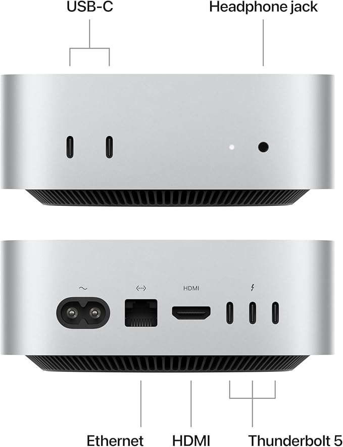 B0DLBVHSLD-Apple 2024 Mac mini Desktop Computer with M4 Pro chip with 12core CPU and 16core GPU: Built for Apple Intelligence, 24   GB Unified Memory, 512GB SSD Storage, Gigabit Ethernet