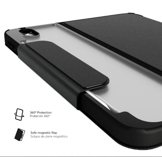 Case NCO SafeCase Click para iPad Air 13 (M4/M3/M2) Pro 12.9 (M2/M1) - Negro