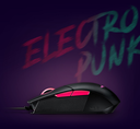 ASUS ROG Strix Impact II Electro Punk - Ratón - ergonómico - diestro y zurdo - óptico - 5 botones - cableado - USB - negro, rosa