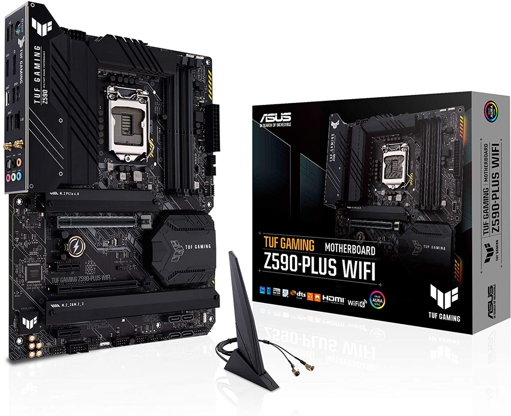 ASUS TUF GAMING Z590-PLUS - Placa base - ATX - Socket LGA1200 - Z590 - USB-C Gen1, USB 3.2 Gen 1, USB 3.2 Gen 2, USB-C Gen 2x2 - 2.5 Gigabit LAN - Tarjeta gráfica (CPU necesaria) - HD Audio (8-canales)