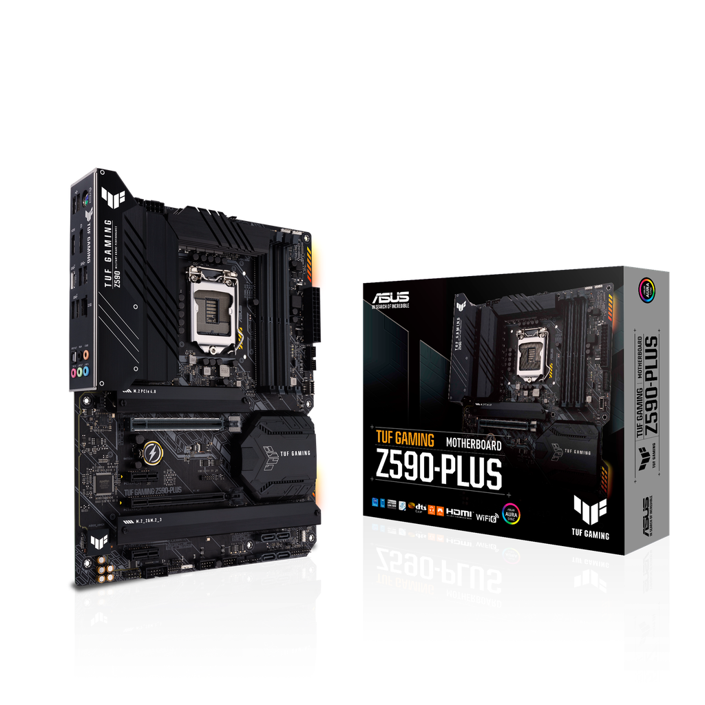 ASUS TUF GAMING Z590-PLUS - Placa base - ATX - Socket LGA1200 - Z590 - USB-C Gen1, USB 3.2 Gen 1, USB 3.2 Gen 2, USB-C Gen 2x2 - 2.5 Gigabit LAN - Tarjeta gráfica (CPU necesaria) - HD Audio (8-canales)