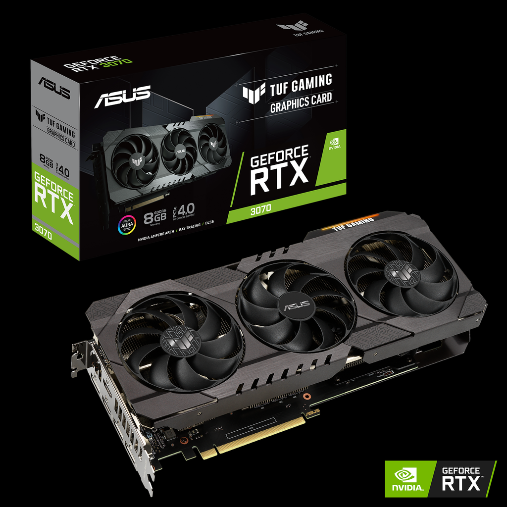 ASUS TUF-RTX3070-8G-GAMING - Tarjeta gráfica - GF RTX 3070 - 6 GB GDDR6 - PCIe 4.0 - 2 x HDMI, 3 x DisplayPort