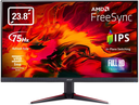 Acer Nitro VG240Y - Monitor LED - 23.8" - 1920 x 1080 Full HD (1080p) @ 75 Hz - IPS - 250 cd/m² - 1 ms - 2xHDMI, VGA - altavoces - negro