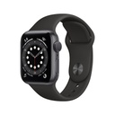 Apple Watch Series 6 (GPS) - 40 mm - aluminio gris espacial - reloj inteligente con pulsera deportiva - fluoroelastómero - negro - tamaño de la banda: S/M/L - 32 GB - Wi-Fi, Bluetooth - 30.5 g