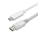 StarTech.com Cable de 1m USB-C a DisplayPort - Cable Adaptador de Vídeo USB Tipo C a DP - 4K 60Hz - Blanco - Adaptador de vídeo externo - STM32F072CBU6 - USB-C - DisplayPort - blanco