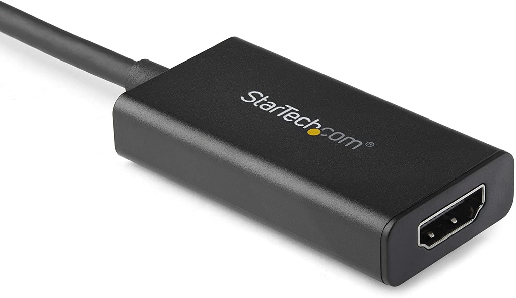 StarTech.com Adaptador DisplayPort a HDMI con HDR - 4K 60Hz - Negro - Conversor DP a HDMI - Adaptador de vídeo - DisplayPort (M) enganchado a HDMI (H) - 25.16 cm - blindado - negro - compatibilidad con 4K - para P/N: ST121HD20FXA