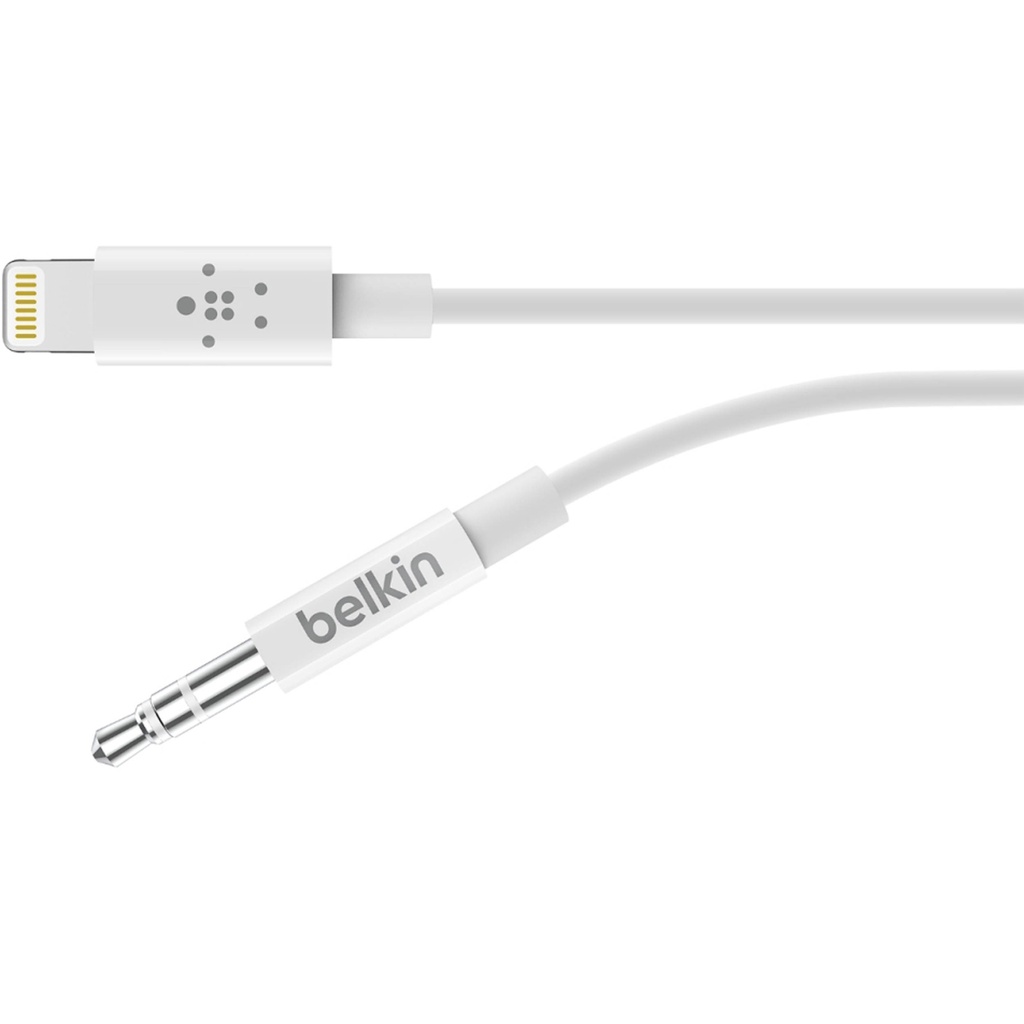 Belkin - Cable - Lightning/ Audio Aux  - Conecta iPhone  directo a salida 3.5mm - Blanco