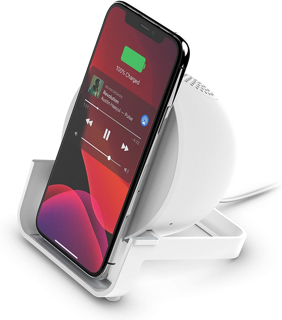 Belkin BOOST CHARGE - Anclaje de altavoces - para uso portátil - inalámbrico - Bluetooth - blanco