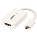 StarTech.com Adaptador Gráfico USB-C a HDMI con Entrega de Potencia - Adaptador de Vídeo USBC a HDMI con Power Delivery - 4K 60Hz - Adaptador de vídeo externo - USB-C - HDMI - blanco