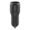 Belkin Car Charger - Adaptador de corriente para el coche - 30 vatios - 3.6 A - 2 conectores de salida (USB, USB-C) - negro