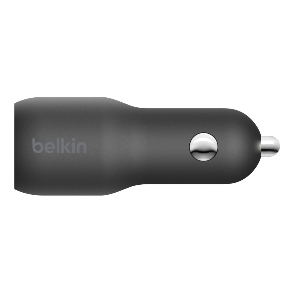 Belkin - Adaptador de corriente para el coche - 32 vatios - Fast Charge - 2 conectores de salida (USB, USB-C con suministro de energía) - negro