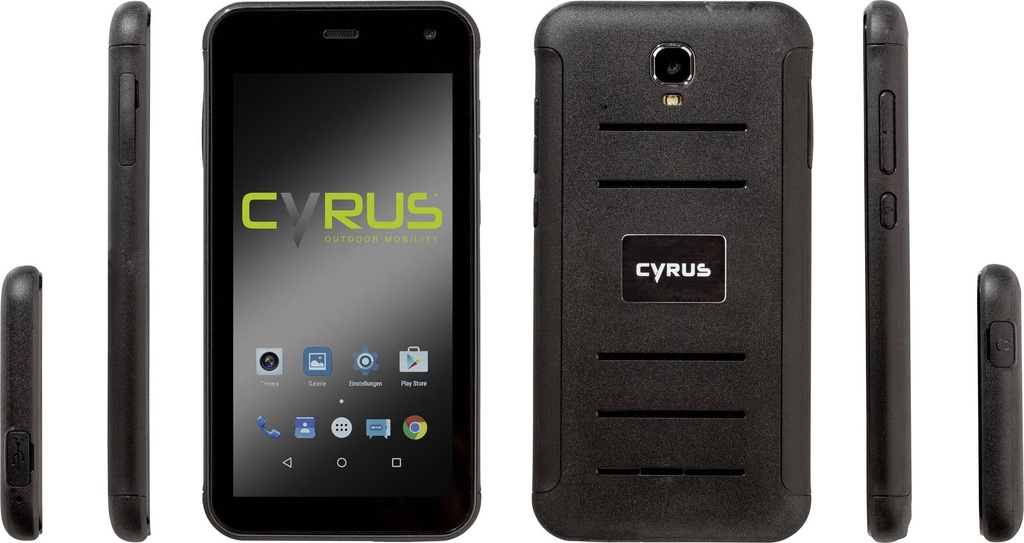 Cyrus - CS22 Celular Robusto IP68 - 5" Pantalla Touch - Android 7.0 -2GB Ram 16GB Rom - CPU 1.3 Ghz Quadcore - 4G LTE - WiFi - BlueTooth - GPS NFC - Camara Principal - 8 MP Camara Frente 2 MP - 2 SIMs - PTT Listo - Bateria 4,000 mAh - Google GMS Certificado - Carga Inalambrica Listo