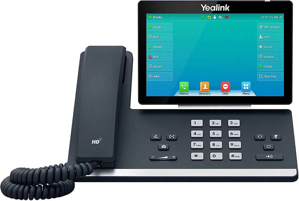 SIP-T54W-/Yealink SIP-T54W IP Phone - Corded/Cordless - Corded/Cordless - Wi-Fi, Bluetooth - Wall Mountable, Desktop - Classic Gray - VoIP - IEEE 802.11a/b/g/n/ac - Caller ID - Speakerphone - 2 x Network (RJ-45) - USB - PoE Ports - Color - SIP, LDAP, SIP v2, NAT, STUN, DHCP, PPPoE, SNTP, UDP, TCP, SRTP