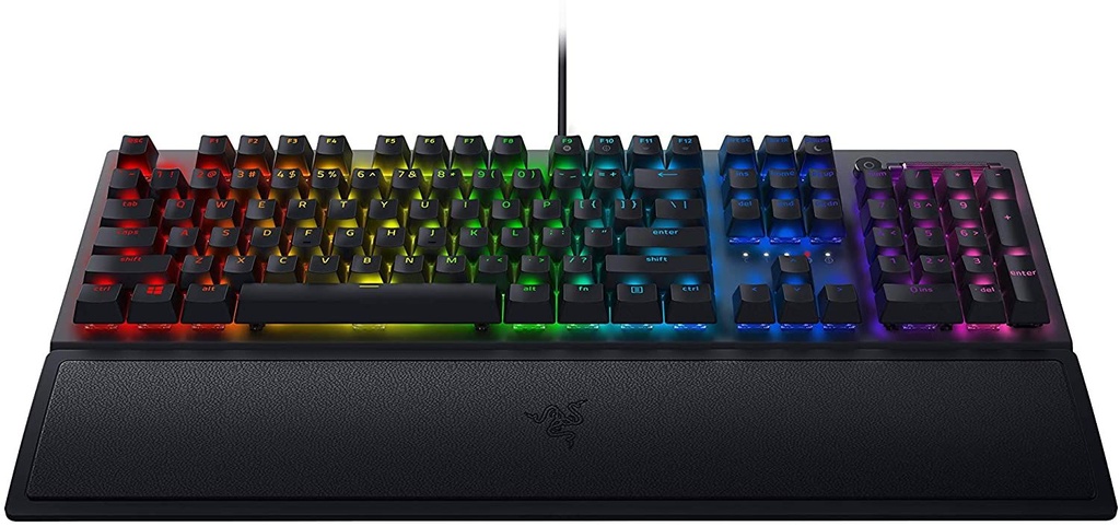 Razer BlackWidow V3 - Teclado - con ruedecilla, digital wheel - retroiluminación - QWERTY - EE. UU. - interruptor: Razer Yellow - negro
