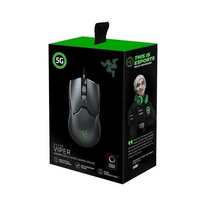 Razer Viper Ultralight - Ratón - diestro y zurdo - óptico - 8 botones - cableado - USB - negro