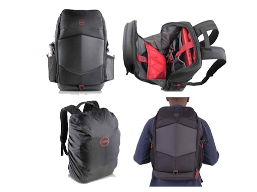 Dell Gaming Backpack 17 - Mochila para transporte de portátil - 17" - negro con panel frontal reflectante de arcoiris