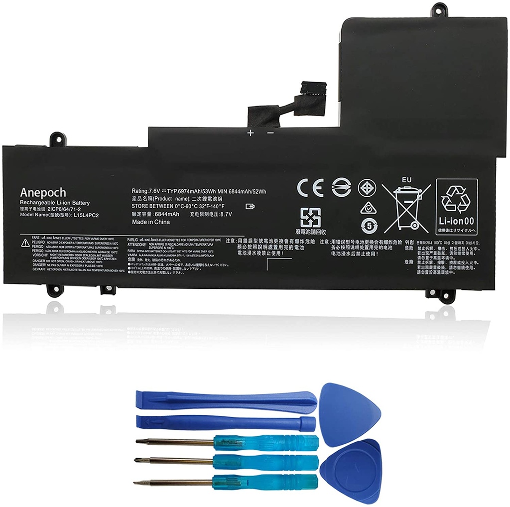 ‎L15L4PC2-Batería para ordenador portátil Lenovo Ideapad Yoga 710-14ISK 710-11 710-14IKB 710-15IKB 710-15ISK Series 5B10K90778 5B10K90802 7.7.7.7.7 6 V, 53 W. H 6974 mAh.