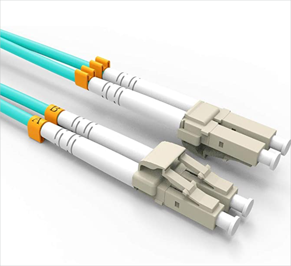 Fiber Patch Cable, VANDESAIL 10G Gigabit Fiber Optic Cables with LC to LC Multimode OM3 Duplex 50/125 OFNP (2M, OM3-5Pack)