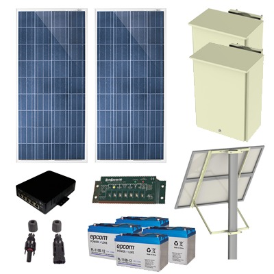 PL-4POE-25-Kit Solar de 35 W con 4 Puertos PoE 802.3af/at