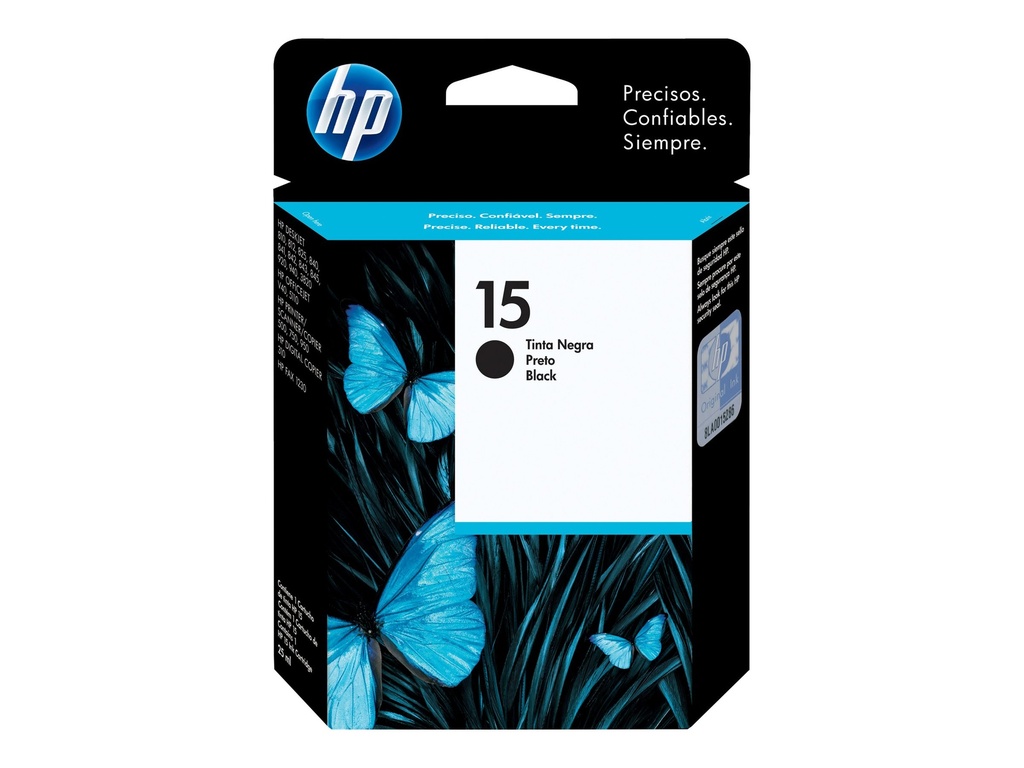 HP 15 - 25 ml - negro - original - cartucho de tinta - para Deskjet 38XX, 81X, 825, 84X, 920, 94X; Officejet 6110, v40, v45; psc 500, 750, 950
