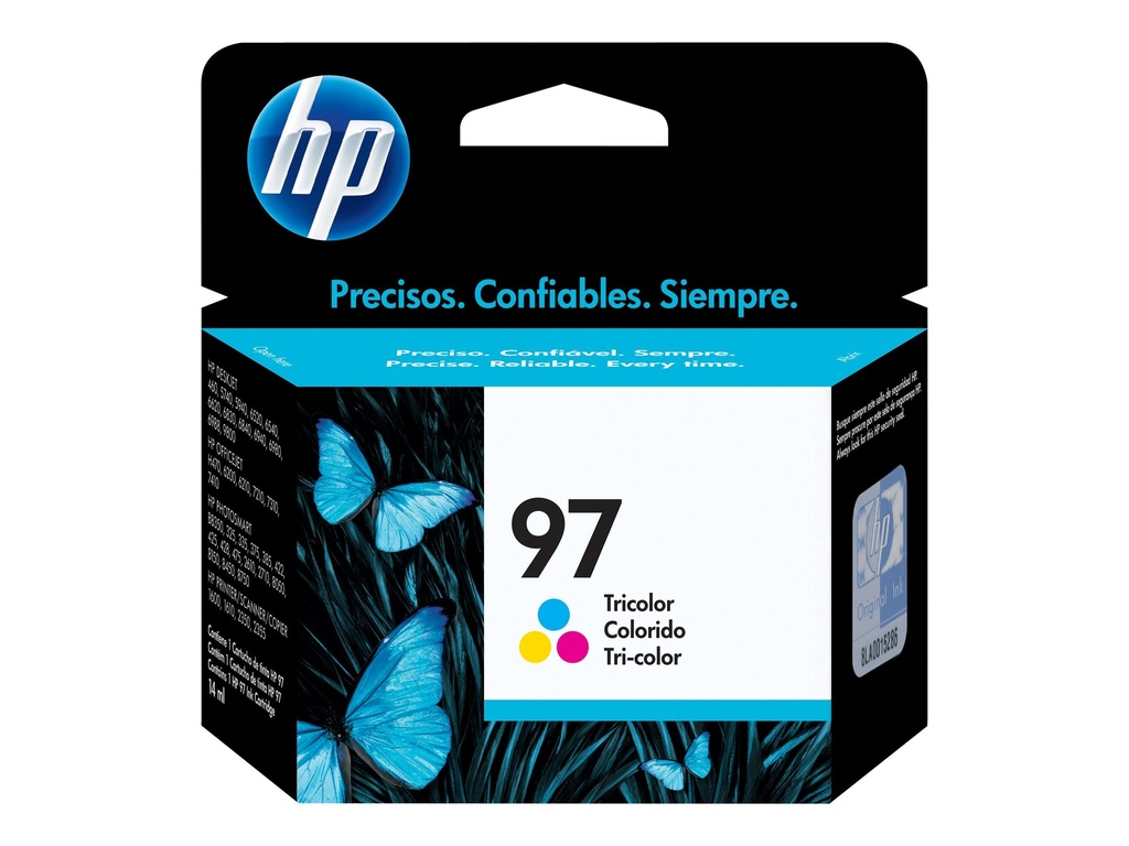 HP 97 - 14 ml - color (cian, magenta, amarillo) - original - cartucho de tinta - para Officejet 100, 100 L411, 150, H470, K7100; Photosmart 26XX, 375, C4580; psc 16XX, 23XX