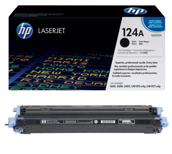 HP 124A - Negro - original - LaserJet - cartucho de tóner (Q6000A) - para Color LaserJet 1600, 2600n, 2605, 2605dn, 2605dtn, CM1015 MFP, CM1017 MFP
