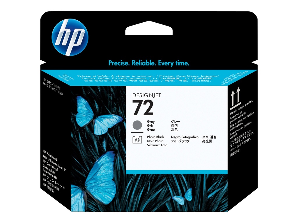 HP 72 - Gris, Photo Negro - cabezal de impresión - para DesignJet HD Pro MFP, SD Pro MFP, T1100, T1120, T1200, T1300, T2300, T770, T790, T795