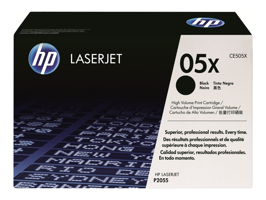 HP 05X - Alto rendimiento - negro - original - LaserJet - cartucho de tóner (CE505X) - para LaserJet P2054, P2055, P2056, P2057