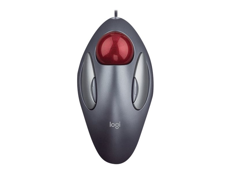Logitech Trackman Marble - Bola de seguimiento - diestro y zurdo - óptico - 4 botones - cableado - PS/2, USB - gris oscuro