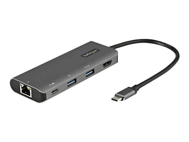 StarTech.com Adaptador Multipuertos USB C para Portátil - Docking Station USB Tipo C con HDMI PD de 100W con Hub Ladrón USB de 3 Puertos - Estación de conexión - USB-C 3.2 Gen 2 / Thunderbolt 3 - HDMI - GigE - para P/N: PEXUSB321C