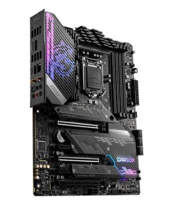 MSI MPG Z590 GAMING CARBON WIFI - Placa base - ATX - Socket LGA1200 - Z590 - USB-C Gen2, USB 3.2 Gen 1, USB 3.2 Gen 2, USB-C Gen 2x2 - 2.5 Gigabit LAN, Wi-Fi, Bluetooth - Tarjeta gráfica (CPU necesaria) - HD Audio (8-canales)
