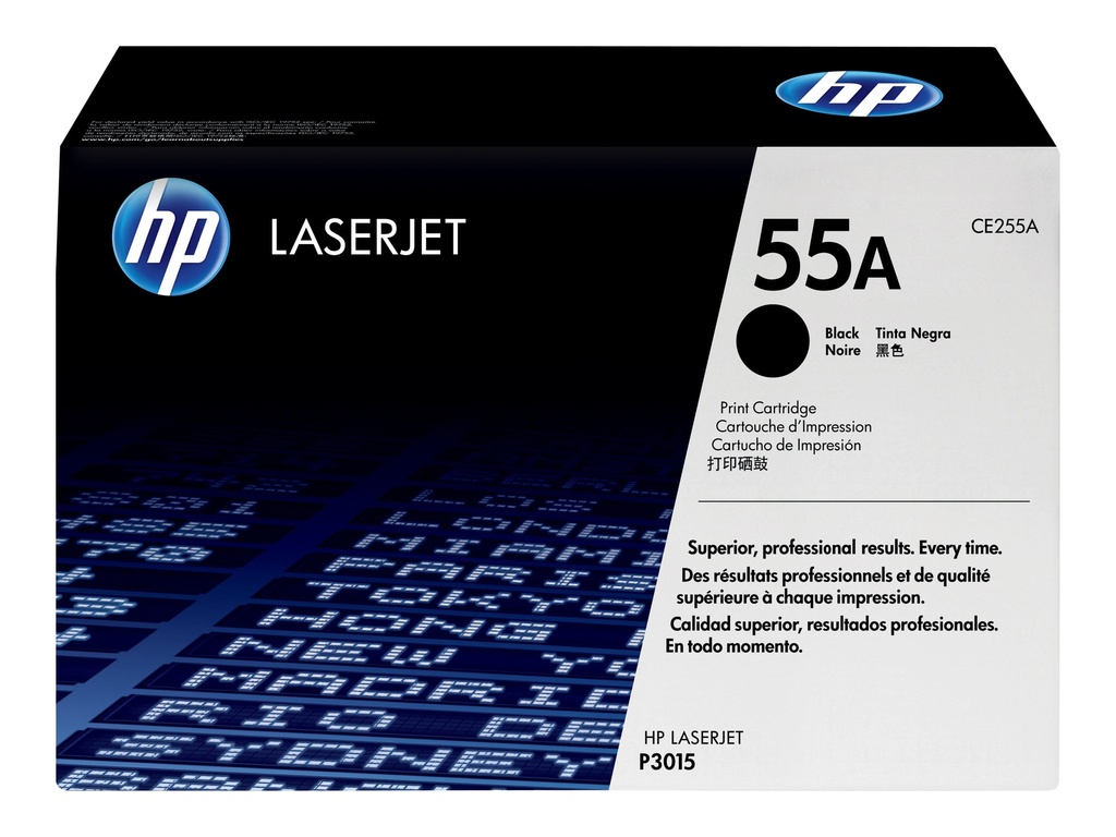 HP 55A - Negro - original - LaserJet - cartucho de tóner (CE255A) - para LaserJet Enterprise MFP M525, P3015; LaserJet Enterprise Flow MFP M525