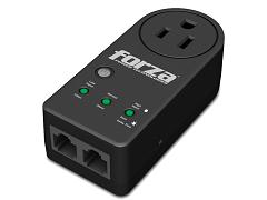 Forza Surge Zion 2K10 - Supresor de sobrevoltaje - 110V US - 1 RJ45 - 1 Salida - Rango de Voltaje 90-140 VAC - Proteccion de Picos IMAX 18000A - Color Negro