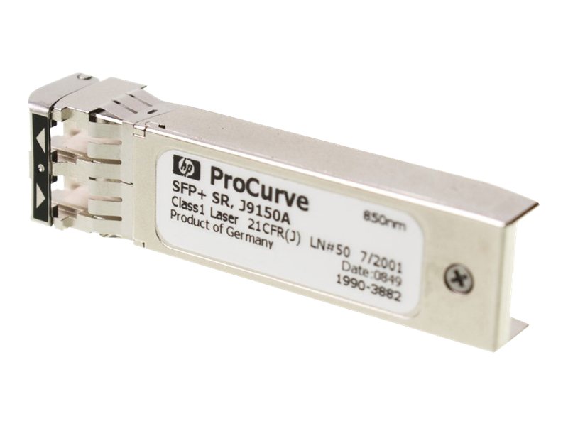 HPE - Módulo de transceptor SFP+ - 10 GigE - 10GBase-SR - LC/UPC multi modo - hasta 300 m - 850 nm - para HPE 6120, 6600; ProLiant DL360p Gen8; HPE Aruba 2930F 24, 2930F 48, 5406