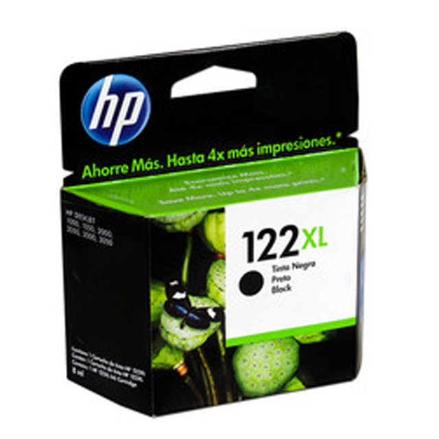 HP 122XL - 8 ml - Alto rendimiento - negro - original - cartucho de tinta - para Deskjet 1010, 10XX J410, 15XX, 2050 J510, 2050A J510, 2054A J510, 25XX; Envy 45XX