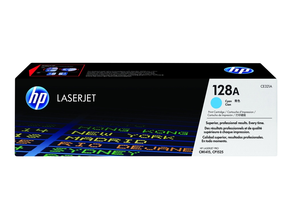 HP 128A - Cián - original - LaserJet - cartucho de tóner (CE321A) - para Color LaserJet Pro CP1525n, CP1525nw; LaserJet Pro CM1415fn, CM1415fnw