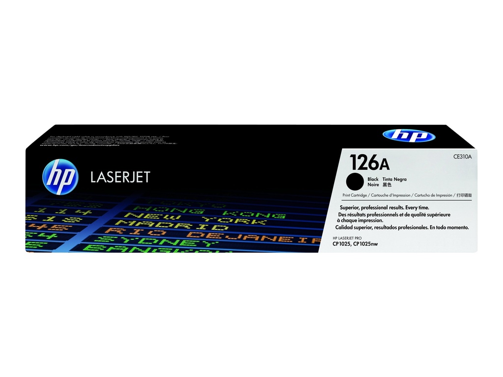 HP 126A - Negro - original - LaserJet - cartucho de tóner (CE310A) - para Color LaserJet Pro CP1025; LaserJet Pro MFP M175; TopShot LaserJet Pro M275