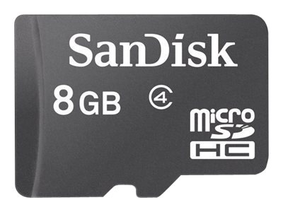 SanDisk - Tarjeta de memoria flash - 8 GB - Class 4 - microSDHC - negro
