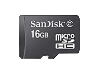 SanDisk - Tarjeta de memoria flash - 16 GB - Class 4 - microSDHC - negro - para Motorola DROID X2, FLIPOUT, XPRT; Pantech Crossover