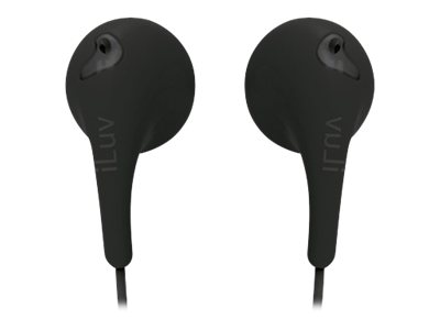 iLuv iEP205 Bubble Gum 2 - Auriculares con diadema - auriculares de oído - cableado - conector de 3,5 mm - negro