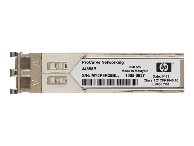 HPE X120 - Módulo de transceptor SFP (mini-GBIC) - GigE - 1000Base-SX - LC - para HPE 3100, 36XX, 4200, 4500, 5120, 5500, 58XX, WX5002, WX5004; FlexFabric 1.92, 12902