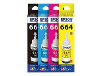 Epson T664 - Magenta - original - cartucho de tinta - para Epson L380, L386, L395, L495; EcoTank ET-2600, 2650, L1455, L396, L606, L656