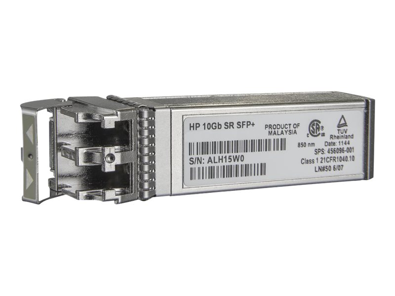 HPE - Módulo de transceptor SFP+ - 10 GigE - 10GBase-SR - LC de modos múltiples - hasta 300 m - para ProLiant e910t 2U, XL170r Gen10, XL450 Gen10; SimpliVity 380 Gen10, 380 Gen9